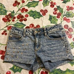 BONGO Blue Jean Shorts with Gold Studs